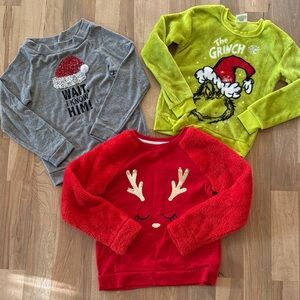 Kids' Green Grinch Graphic Holiday Sweatshirt